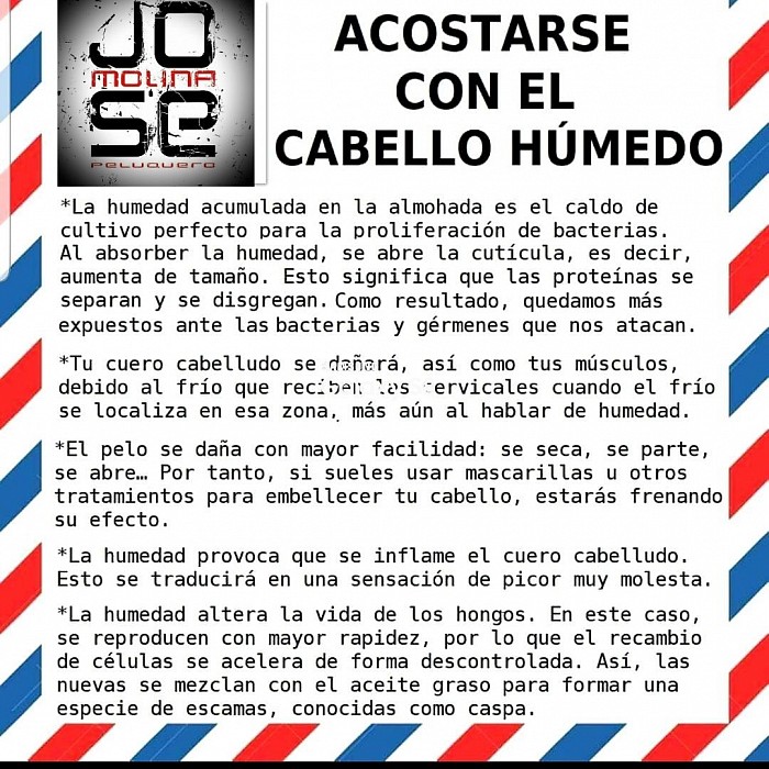 Secate el cabello.